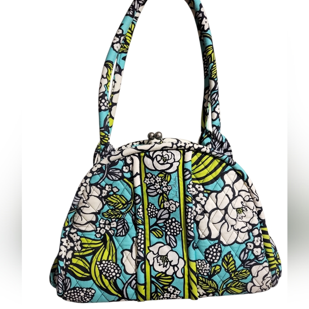 VERA BRADLEY Floral Blue and Green Women's Bag AND wallet